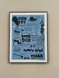 Blue Drawing - Framed 