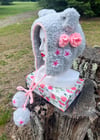 Sakura Kitty Crocheted Faux Fur Hat