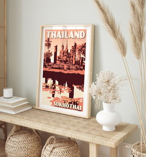 Image of Vintage poster Thailand - Sukhotai Coral - Fine Art Print