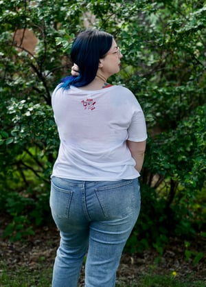 Image of Spatter V-neck T-shirt