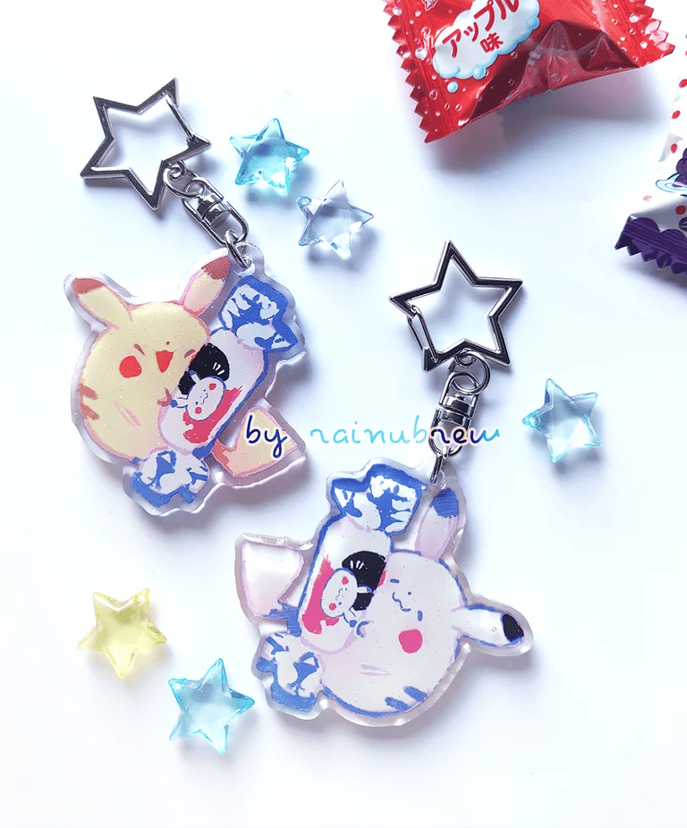 Image of Pikachu White Rabbit candy | 2 Inch acrylic charms