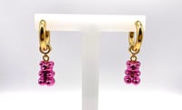 Image 4 of Chrome Gummy Bear Earrings - Pink