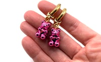 Image 3 of Chrome Gummy Bear Earrings - Pink