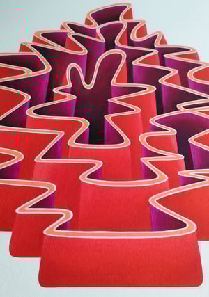 Image of Hand Embellished 'Labyrinth Coral'