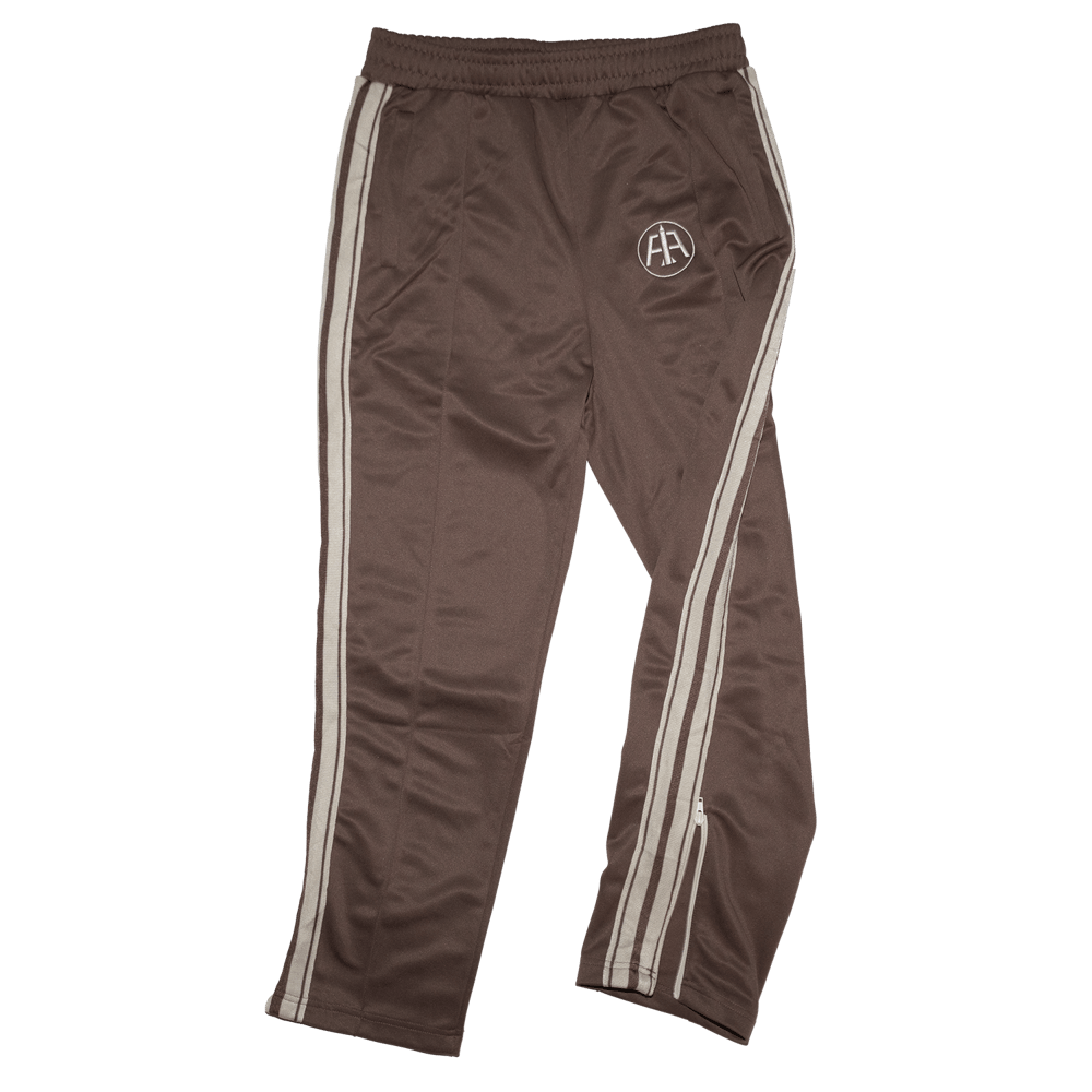 Mocha Embroidered Logo Track Pants Aeronotiqz Andcompany Clothing 0761