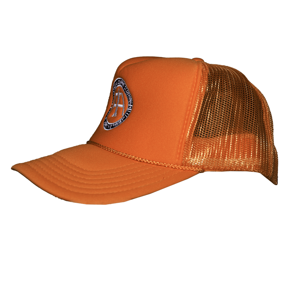 Orange Aero Logo Mesh Trucker Hat