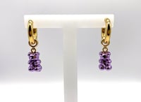 Image 4 of Chrome Gummy Bear Earrings - Purple