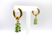 Image 2 of Chrome Gummy Bear Earrings - Green