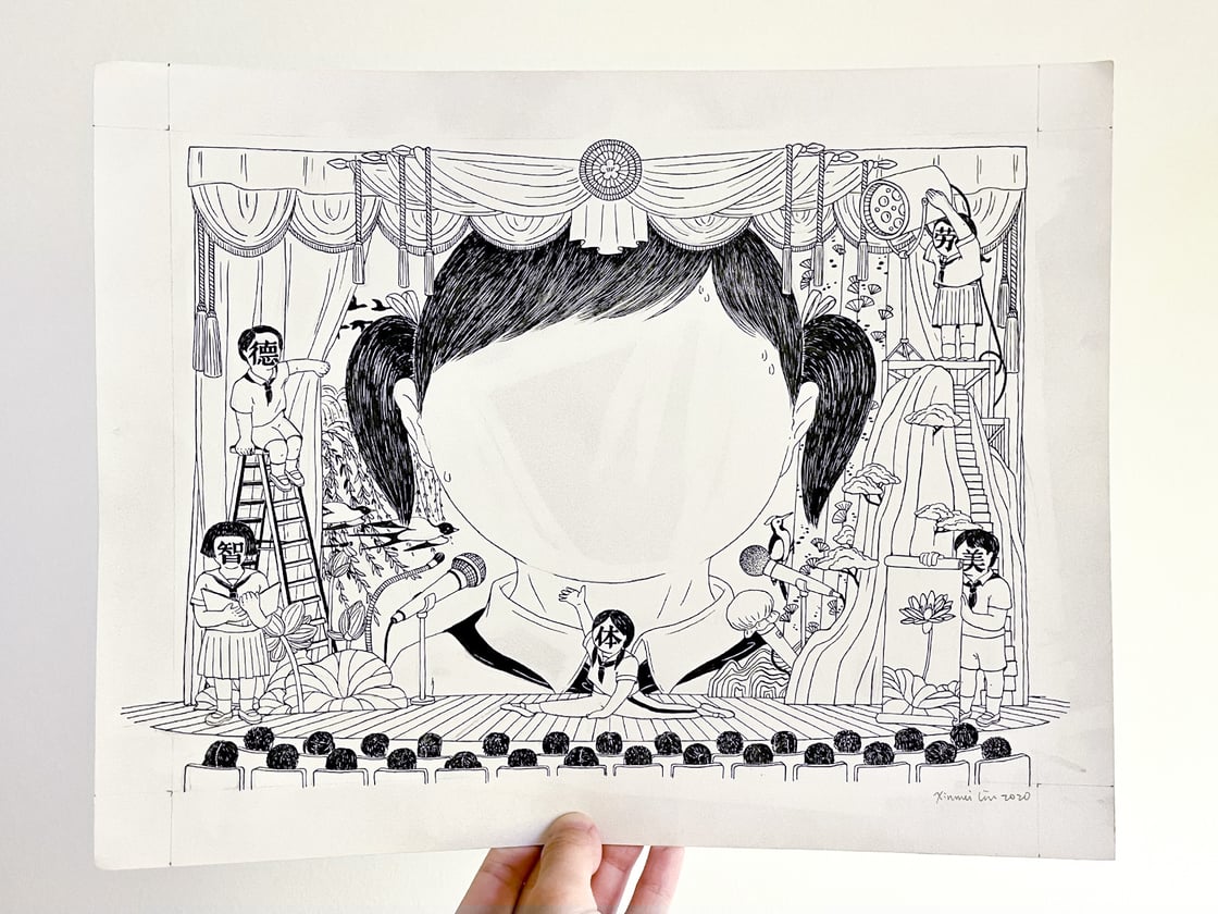 Image of Amazing Kid original ink drawing