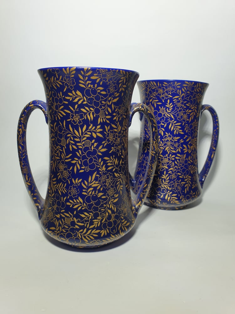 Image of Royal Doulton Pair Twin Handled Vases