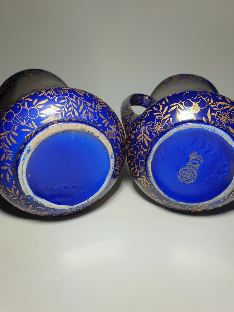 Image of Royal Doulton Pair Twin Handled Vases