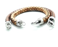 Image 2 of Mens leather twine bracelet with clasp