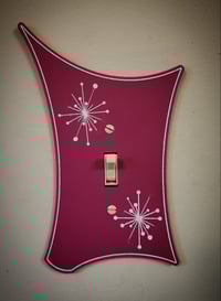 Image 1 of Mid Century Modern Double Funky Star Light Switch Cover 