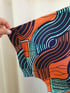 Camicia a kimono in tessuto wax arancio e verde acqua Image 3