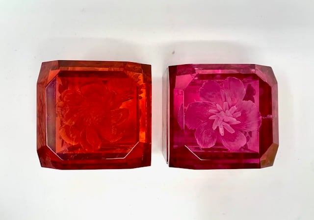 Image of Jumbo Mini Lucite Boxes -  Red or Pink