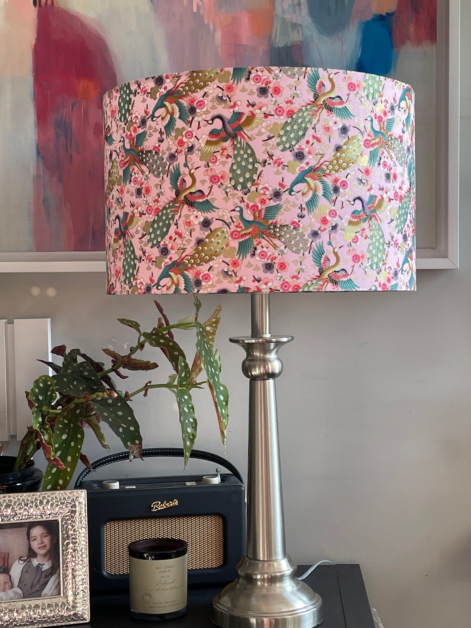 Image of Isumi Japanese Foil Peacock Flight Pink Shade