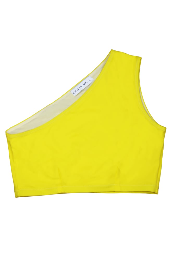 Image of Ammos Recycled Crop Bikini Top / Citron