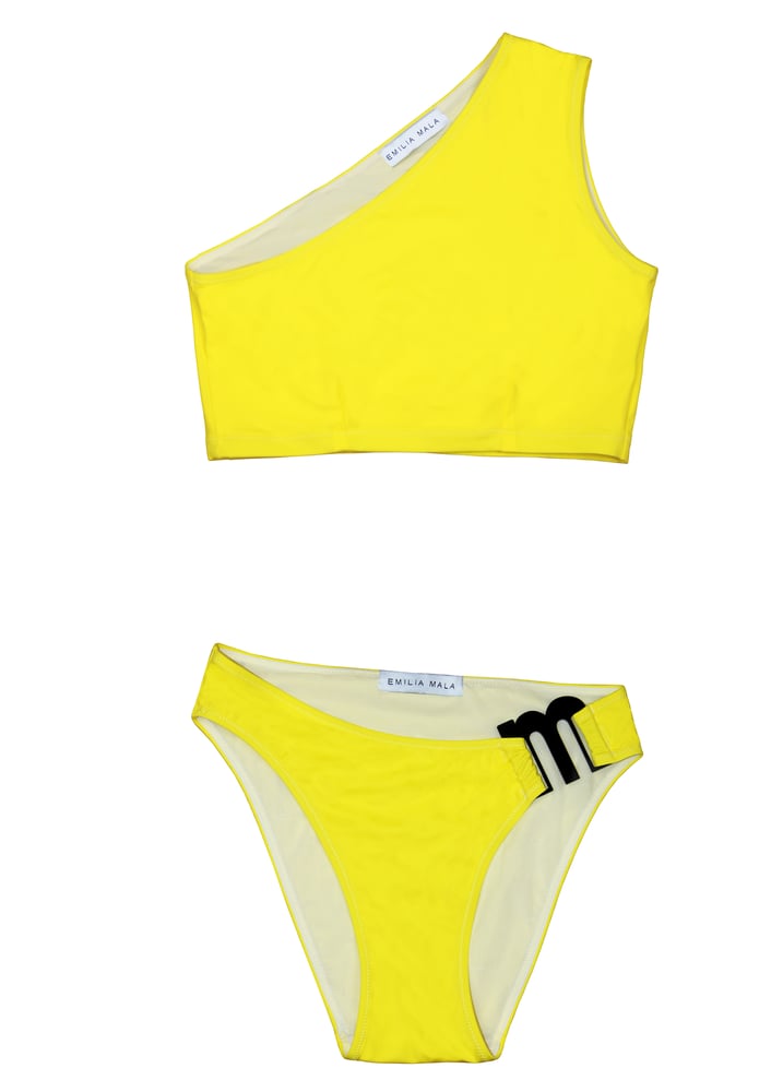 Image of Ammos Recycled Crop Bikini Top / Citron
