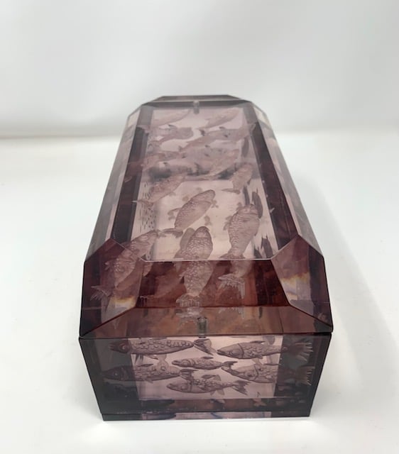 Lucite Double Desk Box- New Delivery - Image 7 of 8