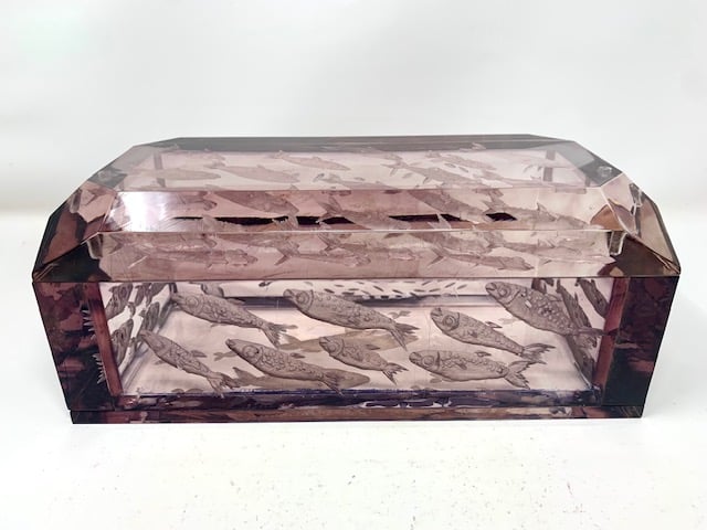 Lucite Double Desk Box- New Delivery - Image 5 of 8