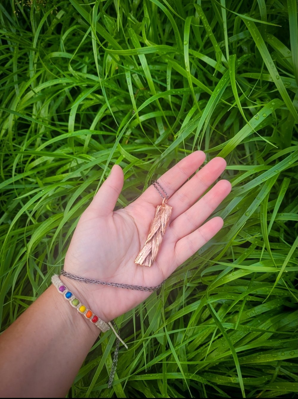 Copper + Sweetgrass Pendant (Chain Included)