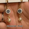 Checkered + Pearl | Earrings