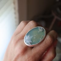 Image 1 of large agate over enamel in sterling silver  