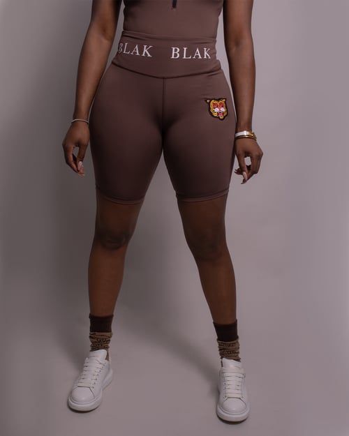 Image of The BLAK Biker Leggings in Chocolate Brown