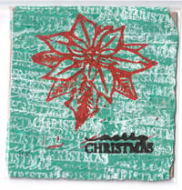Image 2 of Green Christmas Linocut Block Print (5"x5")