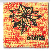 Image 2 of Yellow Christmas Linocut Block Print (5"x5")