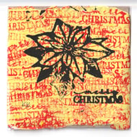 Image 3 of Yellow Christmas Linocut Block Print (5"x5")