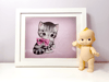 Spider Cat 8x10" Poster Print Pink