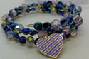 Purple Heart Memory Wire Bracelet - "Bead and Chat" Project