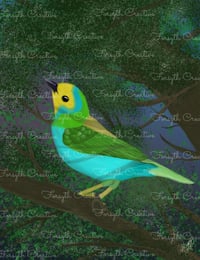 Image 2 of 5" x 7" Giclee Art Print - Multicolor Tanager Bird