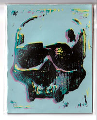 Image 1 of Blue G59 Linocut Block Print (4.25"x5.5")