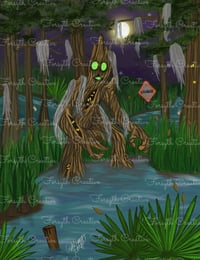 Image 3 of 5" x 7" Giclee Art Print - Cypress Swamp Monster