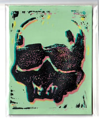 Image 1 of Green G59 Linocut Block Print (4.25"x5.5") 
