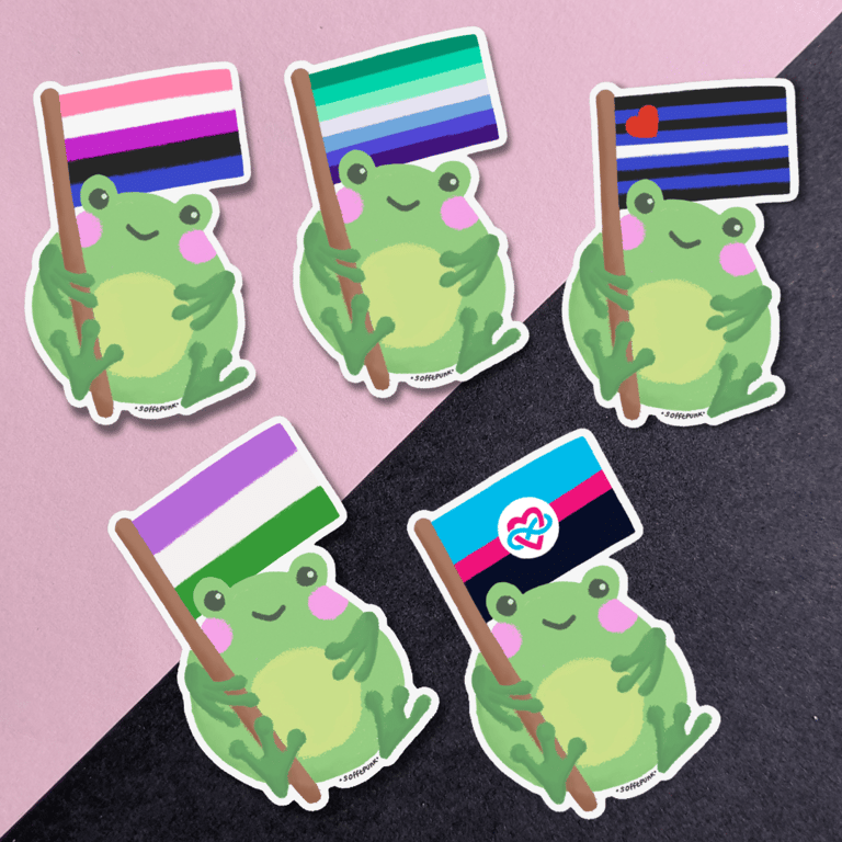 Frog Pride Flag Stickers | Sofftpunk