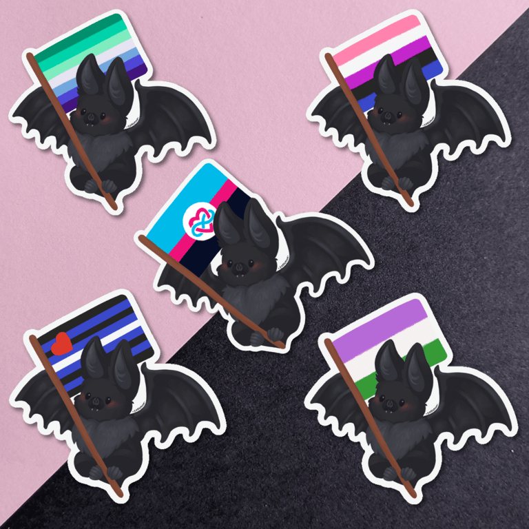 Bat Pride Flag Stickers Image 4