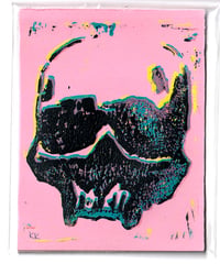 Image 1 of Pink G59 Linocut Block Print (4.25"x5.5")