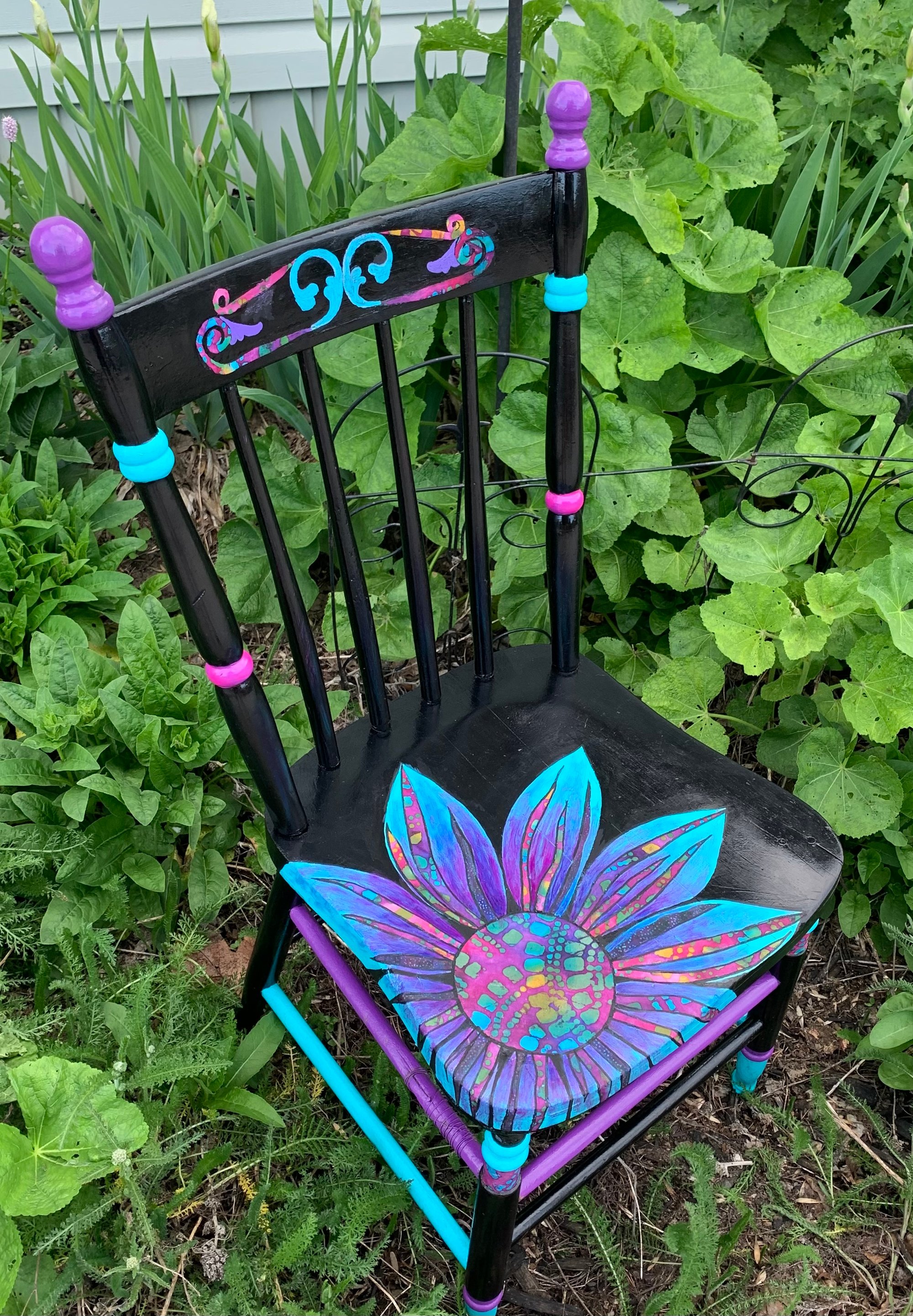 Hand painted wooden chairs hotsell