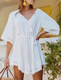 White Beach Dress with Soft Cotton Lace