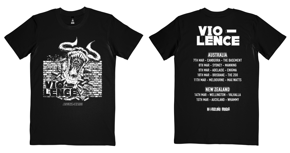 Image of VIO-LENCE - Aussie Tour T'shirt 2023