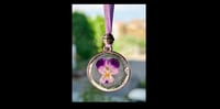 Image 1 of Johnny Jump-up Silver Ring Pendant