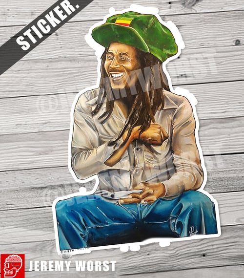 Image of JEREMY WORST Bob Marley Rastaman Rasta Original Artwork Signed Print poster PAINTING ART WALL