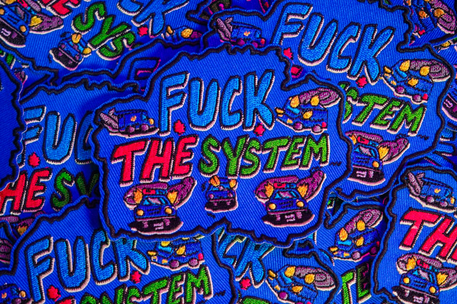 Image of Fuck The System Iron on Patch 