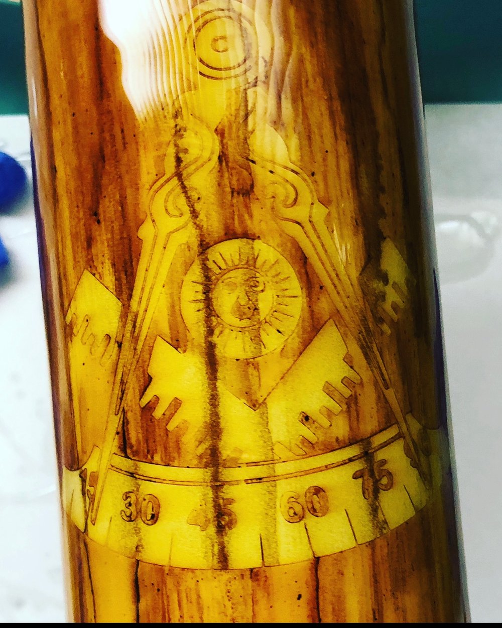 Image of Wood~20 oz Stainless Steel Tumbler- Woodgrain -Brown