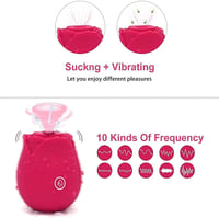 Image 2 of Women Rose Sucking Vibrator Sex Toys 10-Speed G-spot Massager