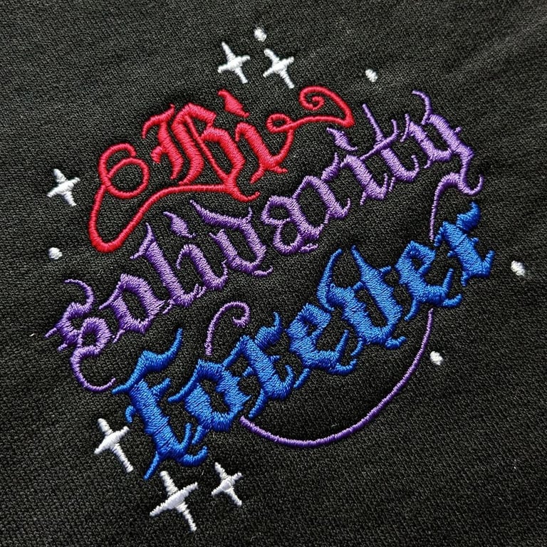 Bisexual Solidarity Forever Embroidered Hoodie Image 2