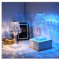 Leroxo Portable Crystal Diamond Table Lamp with Touch Sensor,16 Color Remote Control Rechargeable La
